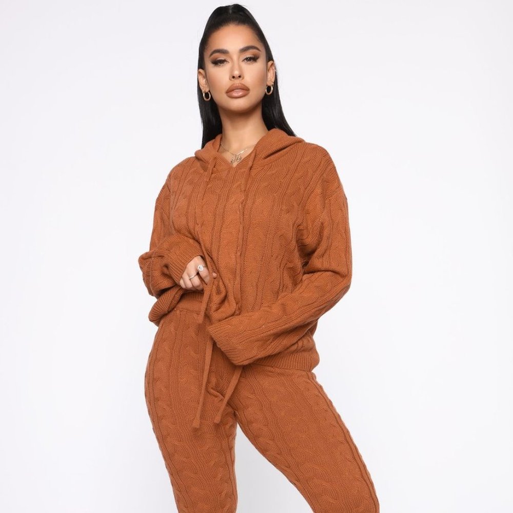 Can You Knit It Sweater Set (Camel)